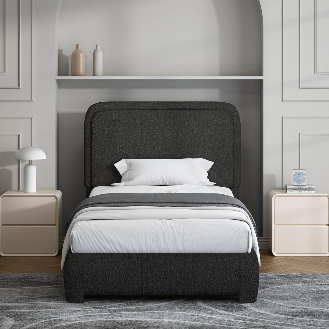 Bensu Boucle Upholstered Platform Bed